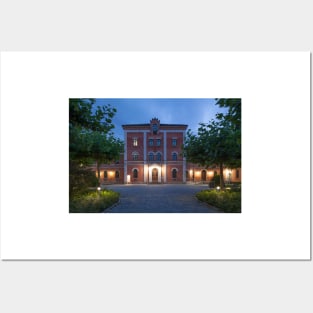 City Hall at dusk , Rosenheim, Upper Bavaria, Bavaria, Germany Posters and Art